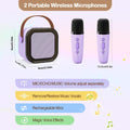 ShinePick Kids Karaoke Machine with 2 Wireless Microphones Portable Bluetooth Mini Karaoke Machine Speaker Kids Toys Christmas Birthday Gift for 3