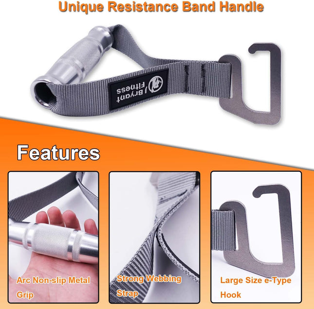 J Bryant Fitness Resistance Band Exercises Handles Heavy Duty Metal Gym Handles 