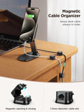 9 Pack Magnetic Cable Clips [Cable Smooth Adjustable] Cord Holder, Under Desk Cable Management, JOYROOM Adhesive Wire Holder Keeper Organizer for