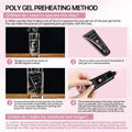 JEWHITENY Poly Extension Gel Nail Kit 14 PCS Poly Gel Kit with Slip Solution and Mini Lamp Nail Art Design Beginner A03