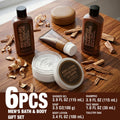 Gifts for Men 6pcs Sandalwood Gift Set Travel Size Toiletry with Shampoo, Body Lotion, Mens Gift Birthday Anniversary Gift Sets for Men, Christmas