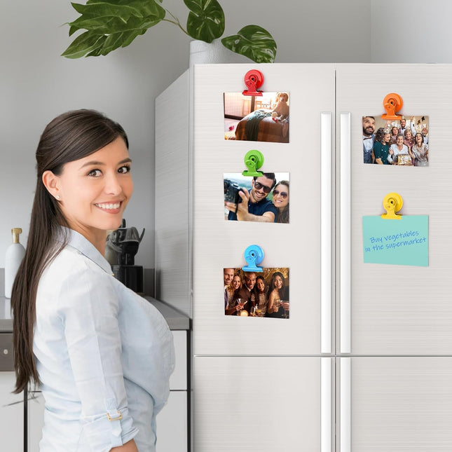 VNDUEEY 6 Pack Fridge Magnets Refrigerator Magnets, Magnetic Clips for Whiteboard, Magnet Clips for Kitchen Office Organ