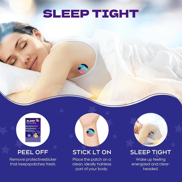 Sleep Patches for Adults, 60 Pack Upgraded Deep Sleep Patches, All Natural Deep Sleep Patches, Quick Acting Ingredients, for Men and Women, Easy