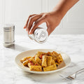 2 oz Stainless Steel Metal Salt and Pepper Shakers Set for Kitchen, Dinner Table, Cooking, Travel, Refillable, Perforated "S" and "P" Caps (3.5 in)