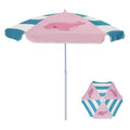 AMMSUN 5Ft Seaside Umbrella for Sand Box Water Table - Kids Durable Umbrellas for Children Picnic Beach Camping Garden Outdoor Play Shade Pink Dolphin