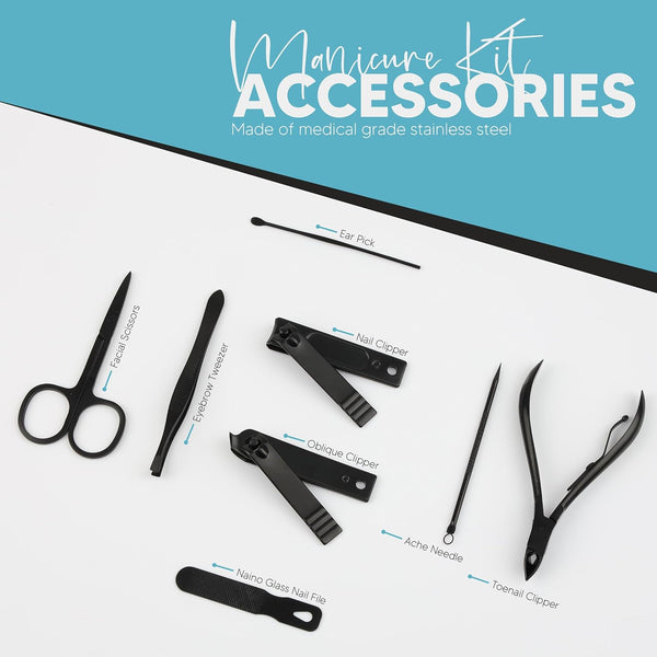 Utopia Care - Manicure Kit for Women and Men, Manicure Set with Nail Clippers or Nail Kit Includes Fingernail & Toenail Clippers,18-Pcs Pedicure