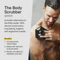 Tooletries - Body Scrubber - Exfoliates & Deep Cleans - Silicone Shower & Bathroom Accessory with Bespoke Bristles and Ergonomic Handles - Charcoal