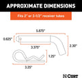 CURT 21580 Trailer Hitch Pin & Clip, 5/8-Inch Diameter, Fits 2 or 2-1/2-Inch Receiver, Clear ZINC