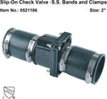 Hydro Master Plastic Sump Pump Check Valve with Stainless Steel Clamps 2 inch 2"