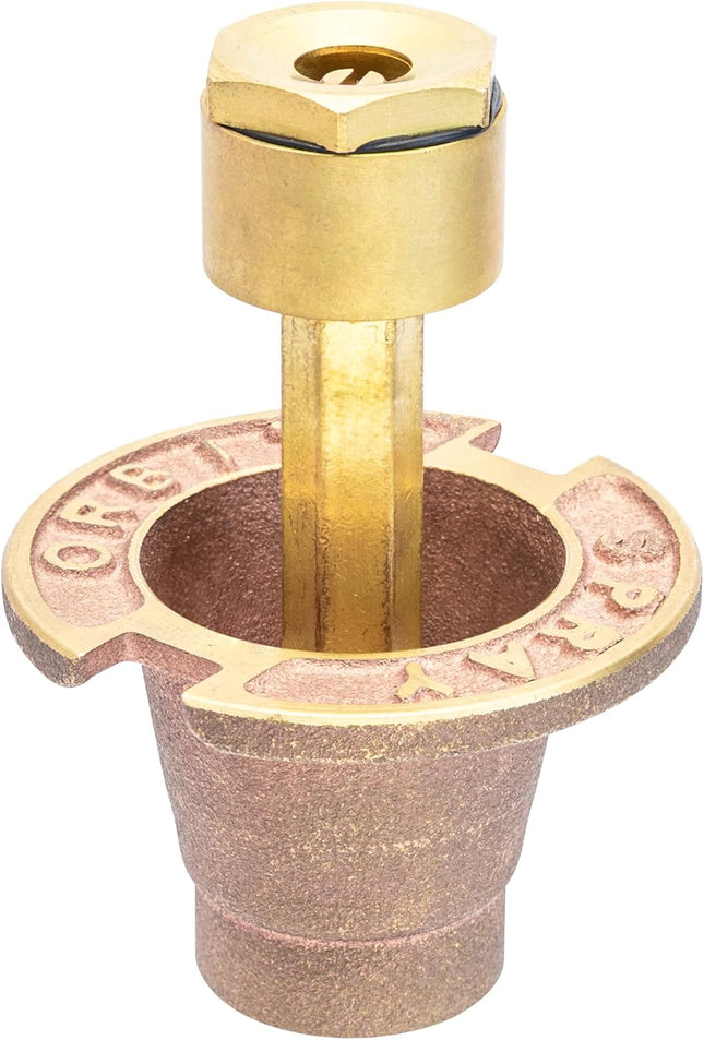 Orbit 54070 Brass Pop-Up Flush Head Sprinkler with Full Pattern Spray Nozzle