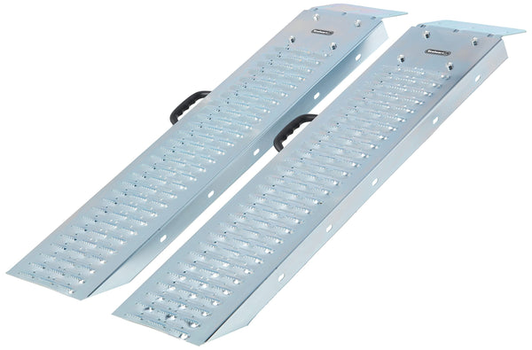 Loading Ramps - Steel Ramp Set for ATVs, Motorcycles, Mowers, Carts & More - Use with Pickup Trucks & Trailers - 1200lb Combined Capacity by