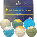 Organic Bath Bombs Gift Set for Men - Vegan Natural Ingredients - Absolutely Safe for Men - Relaxing Epsom, Himalayan, Dead Sea Salts & Essential