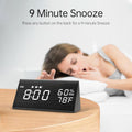 Digital Alarm Clock, with Wooden Electronic LED Time Display, 3 Alarm Settings, Humidity & Temperature Detect, Wood Made Electric Clocks for