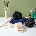 8Pack Bath Brush Set -Shower Loofah Sponge with Long Handled,Natural Loofah Exfoliating Back Scrubber for Shower, Luffa Pouf,Scalp Massager and 4