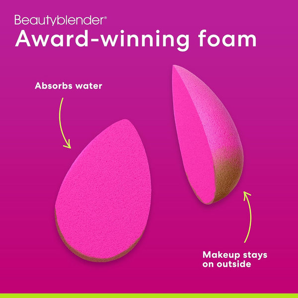 Beautyblender Original Pink Makeup Sponge | Super-Soft Blending Foam for Foundations, Powders and Creams | Reusable & Washable, Vegan &
