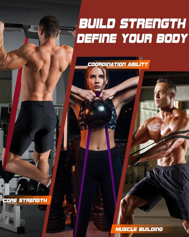 Resistance Bands Set - Pull up Bands for Men Women, Exercise Bands Resistance wi