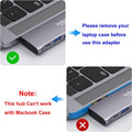 USB C Adapter for MacBook Pro/Air M1 M2 M3 2021 2020 2019 13" 15" 16" Grey 6-in-2