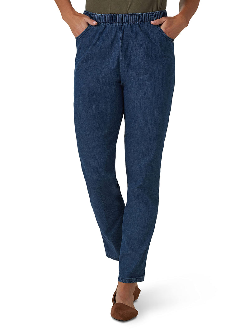 Chic Classic Collection Women's Stretch Elastic Waist Pull-On Legging Pant 16 Petite Mid Shade Denim