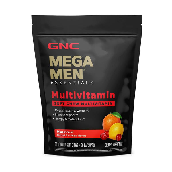 GNC GNC Mega Men Soft Chew Multivitamin for Men | Energy & Metabolism Support | Gluten Free | Mixed Fruit | 60 Count