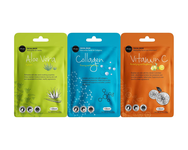 Celavi Essence Facial Face Mask Paper Sheet Korea Skin Care Moisturizing 9 Pack (Mix of 9) 1 Count (Pack of 9) Mix of 9