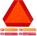 Reflective Slow Moving Vehicle Sign,Slow Moving Vehicle Triangle - 14"x16" 80 Mil thick Engineering Grade Plastic SMV Sign for Tractor,Golf