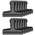 ANZNKU Chip Clips 12 Packs, Black Metal Bag Clips for Food Storage, Stainless Steel Food Clip for Bread Snack Coffee, Heavy Duty Chip Bag Clip for