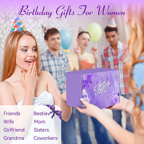 Birthday Gifts for Women Friendship, Aoen Unique Happy Birthday Gifts for Best Friends Women, Mom, Sister, Wife, Coworker, 7P Purple Self Care Spa