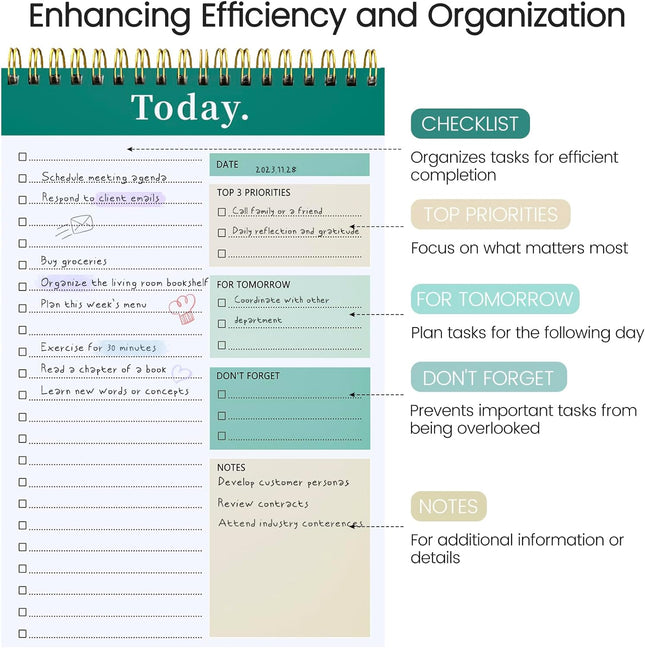 To Do List Notepad - to Do List Notebook for Work with 52 Sheets, Undated Daily 