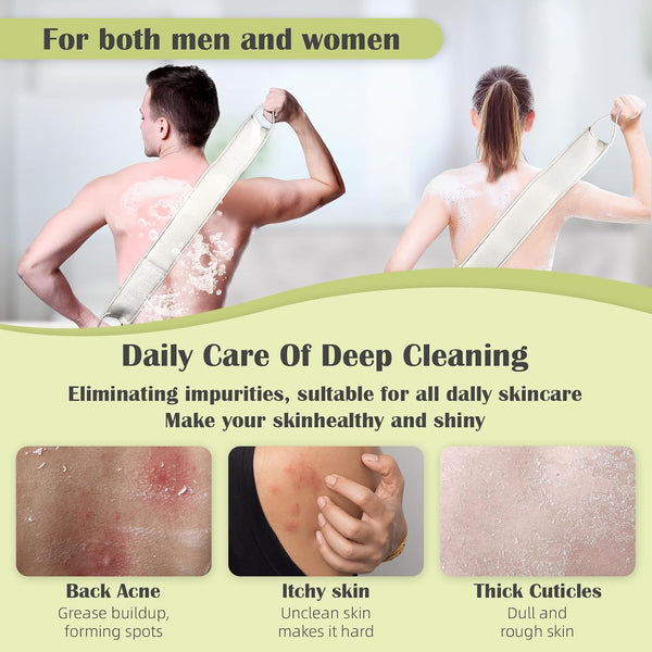 Natural Loofah Sponge Back Scrubber for Bath Shower, Exfoliating Body Scrubber, Shower Loofah Scrubber for Men and Women, Bath Sponge, Body Scrub,