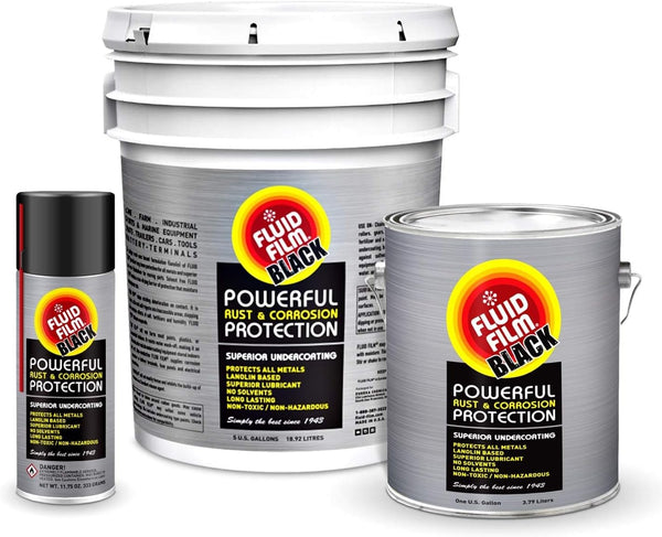 Fluid Film Black Non-Aerosol, Long Lasting Corrosion, Penetrant & Lubricant, Anti-Rust Coating, Protects All Metals in Marine and Undercoating in