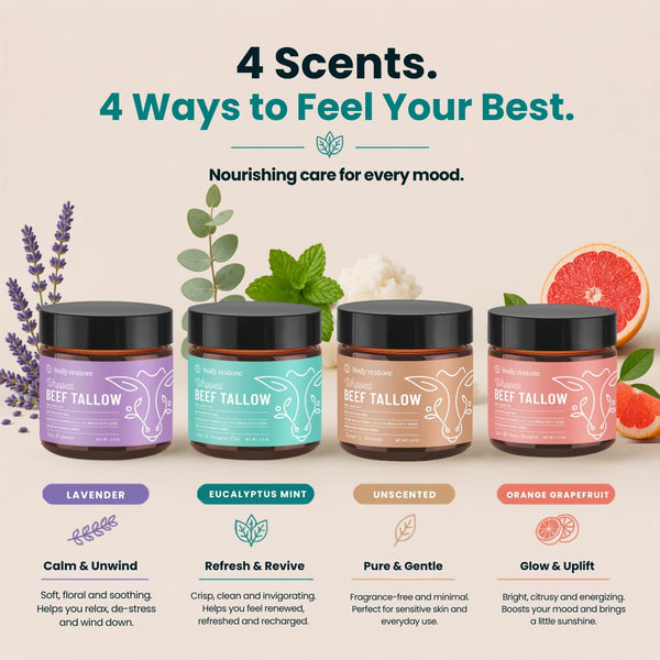 Body Restore Whipped Beef Tallow Balm – Fathers Day Gift for Dad from Daughter Son Wife, Grass Fed Face & Body Moisturizer, Birthday Gifts for
