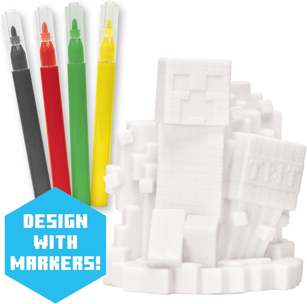 Tara Toys Minecraft Design A Vinyl™ Toy Figure with Washable Markers, 5-Pieces, 3 Years and Up - Creeper