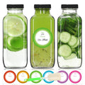 STARSIDE 12 Oz Glass Juice Bottles with Lids,3 Pack Reusable Glass Drink Bottles,360Ml Water Bottles for Milk,Juicing,Kombucha,Ginger,Beverage