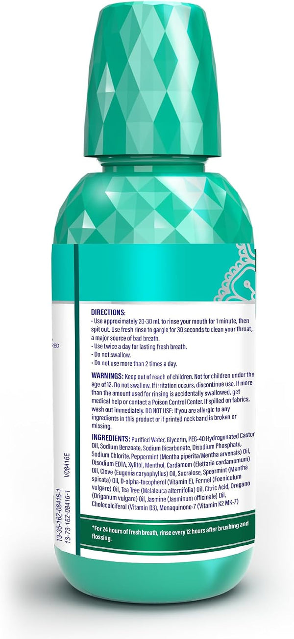 GuruNanda Fresh Breath Mouthwash – 12-Hour Fresh Breath & Helps Fight Bad Breath – ADA Accepted, Alcohol & Fluoride-Free Oral Rinse, Wild Mint -