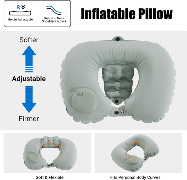 MABOZOO U-Shaped Hot Bathtub Pillow,Inflatable Spa Pillows for Hot Tub with Adju