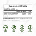 DEAL SUPPLEMENT Vitamin D3 10,000 IU + K2 MK7 200 Mcg, Infused with Virgin Coconut Oil, 250 Softgels, Double Strength Vitamin D & K, Promotes