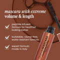 Grande Cosmetics GrandeMASCARA Conditioning Peptide Mascara – Buildable Extreme Volume & Length – Long-Lasting & Clump-Free Black – Lash &