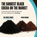 Black Cocoa Powder for Baking - Unsweetened, Extra Dark, 1 Lb | The Cocoa Trader - Dutch Processed, Alkalized - Natural Jet Black Food Coloring