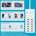 USB Charging Station with 12 Port Power Strip Fast Charging Hub for Multiple Devices Compatible with Cell Phones Tablets Laptops (12 USB Ports)