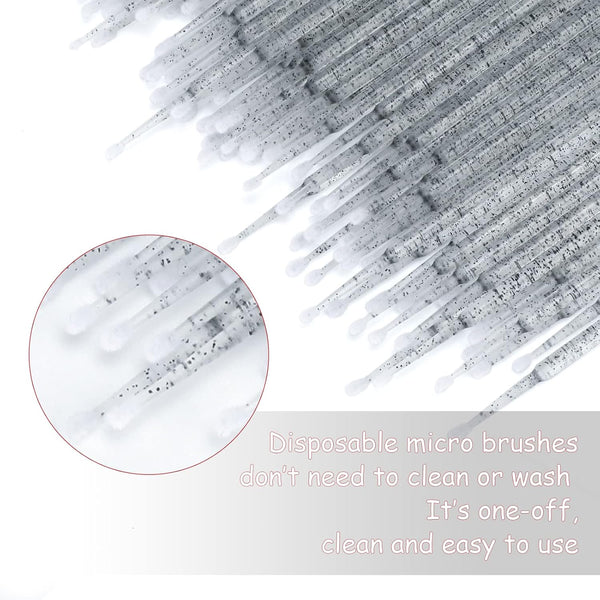 G2PLUS 500PCS Cotton Swabs, Crystal Black Disposable Micro Applicators Brush for Makeup and Personal Care, Micro Swabs for Eyelash Extensions,