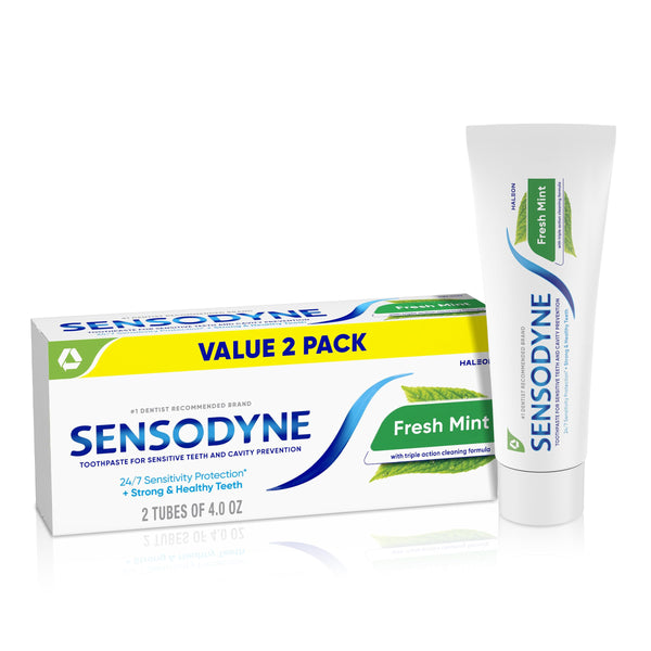 Sensodyne Fresh Mint Sensitive Toothpaste, 4 Ounces (Pack of 2)