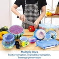 Silicone Stretch Lids,Durable & Eco-Friendly Elastic Lids Blue Lids-12pack