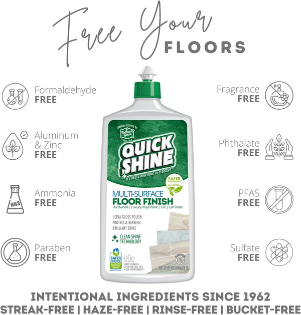 Quick Shine Multi-Surface Floor Finish 27 oz-2 Pk, Deep Rich Shine 27 oz. 27 Fl Oz (Pack of 2)