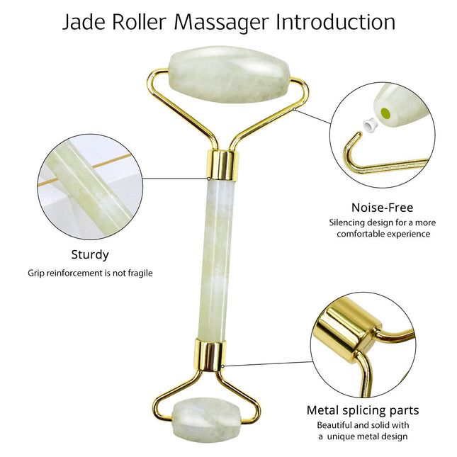 BAIMEI Jade Roller & Gua Sha Set Face Roller and Gua Sha Facial Tools for Skin C