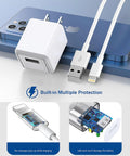 iPhone Charger,Long 6FT iPhone Charger 2Pack i Phone Cord 6feet USB to Lightning Cable Quick Fast Charging Data Sync Cord USB Wall Charge Block