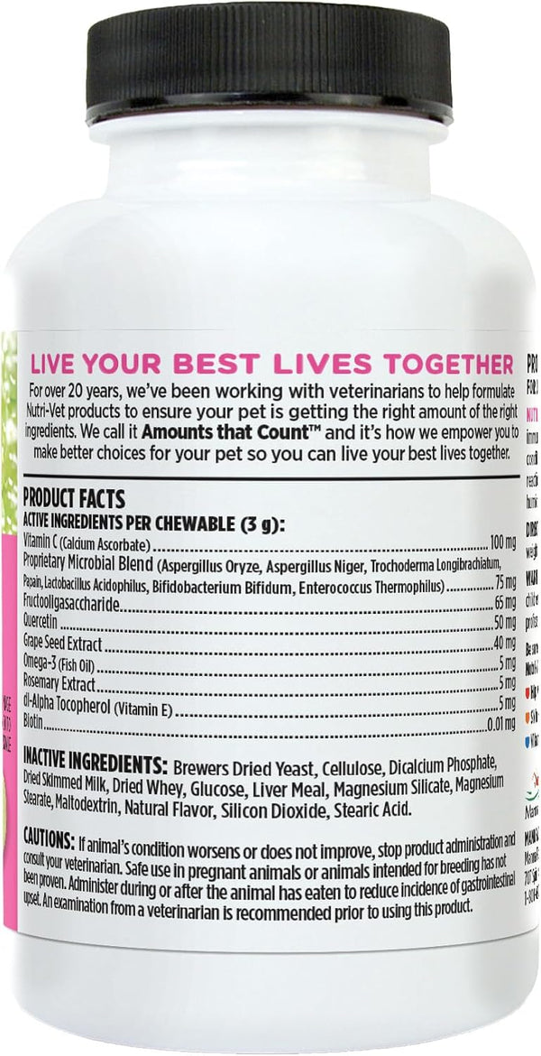 Nutri-Vet Dog Allergy Supplement, Itch & Allergy Support, 60 Count | Omega 3 Fatty Acids, Antioxidants, Respiratory Health, Coat Health, Allergy,