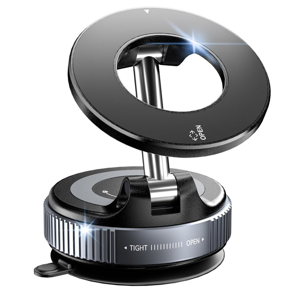 CloudValley Magnetic Car Phone Mount, Compatible with MagSafe | 360° Adjustable Foldable Holder for Dashboard, 80LBS Suction & 2800gf Magnet, Car