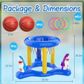 Pool Games Toys Set for Kids, Floating Pool Basketball Hoops & Pool Ring Toss Game, Swimming Pool Toys for Kids Ages 4-8 8-12, Teens, Adults and