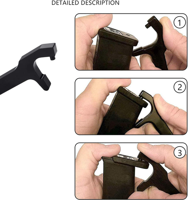 HEKAGURA Tools Kit for Glock, Front Sight Remove Pin Punch Magazine Disassembly Tools for Glock 17 19 19x 26 27 43 43x Accessories Black