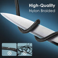 Guitar Cable 6ft 1/4 Inch Guitar Cord Straight to Right Angle Instrument Cable with Braided Tweed and Anti-Kinking Design,Black 6ft Black 1
